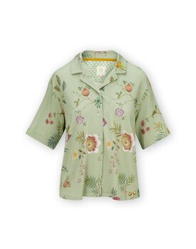 Pip Studio Flora Short Sleeve Top La Dolce Vita Light Green S