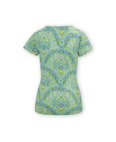 Pip Studio Tilly Short Sleeve Top Alba Blue Green L