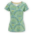 Pip Studio Pip Studio Tilly Short Sleeve Top Alba Blue Green XL