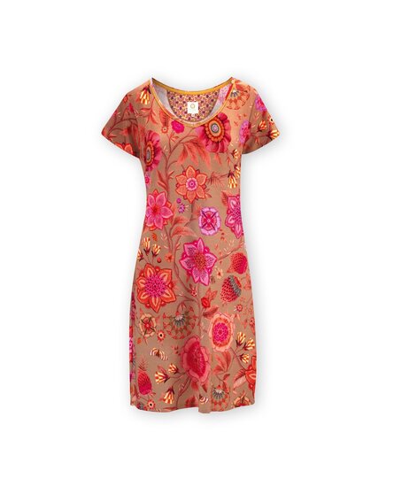 Pip Studio Djoy Short Sleeve Nightdress Viva las Flores Pink S