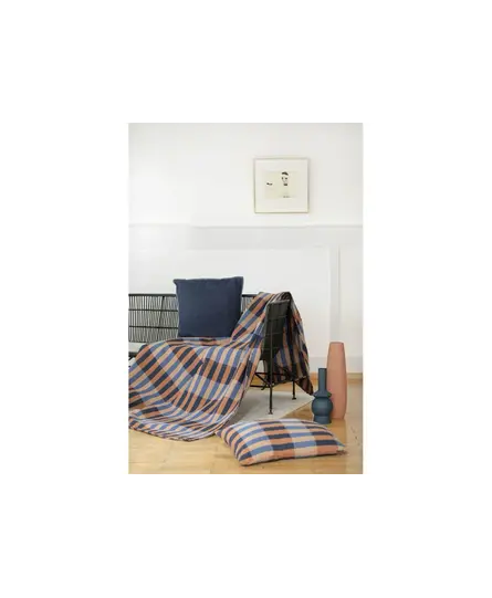 David Fussenegger NOVA cotton plaid overlapping stripes 145x220 cm navy