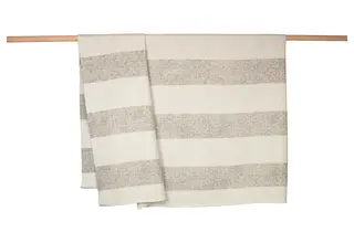 David Fussenegger RIVA plaid en coton Milano Stripes Mélangé 210x220 cm Gris