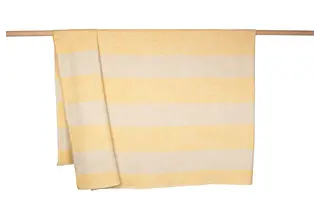 David Fussenegger RIVA plaid en coton Milano Stripes Mélangé 210x220 cm Moutarde