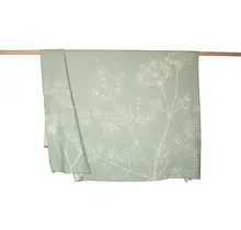 David Fussenegger LUCA flannel cotton plaid Botanical Motif 240x220 cm Hellgrün