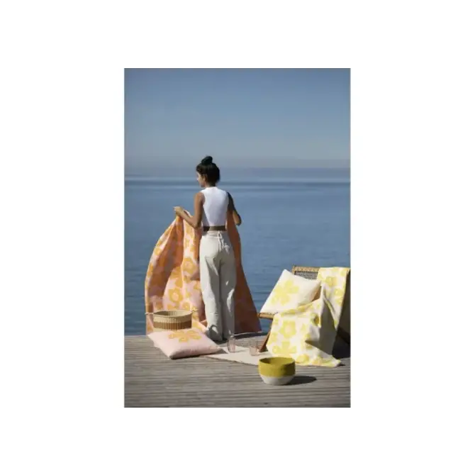 David Fussenegger SILVRETTA Plaid "Fleurs" 140x200 jaune