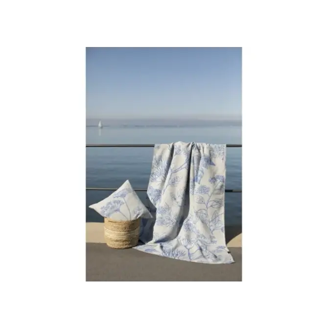 David Fussenegger ALBA Plaid "Gräser" 140x200 bleu roi