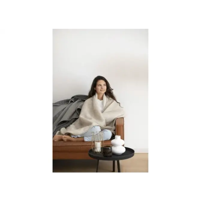 David Fussenegger Lido wafel plaid Honeycomb Weave 140x200 cm Natur