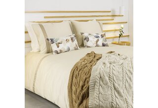 Dommelin  Dekbedovertrek Listra Satijn 300TC Beige-Kaki 240x200/220 cm