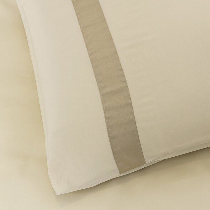 Dommelin Housse de couette Listra Satin 300TC Beige-Kaki 240x200/220 cm