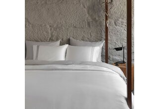 Dommelin Housse de couette Listra Satin 300TC Blanc-Argent 140x200/220cm
