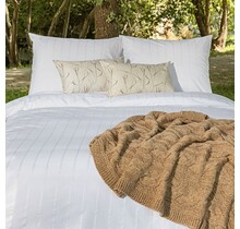 Dommelin Housse de Couette Ajour Stripes Percale 200TC Blanc 240x200/220 cm