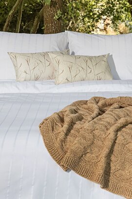 Dommelin Housse de Couette Ajour Stripes Percale 200TC Blanc 240x200/220 cm