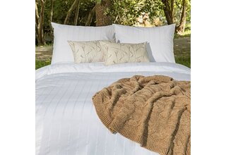 Dommelin Housse de Couette Ajour Stripes Percale 200TC Blanc 240x200/220 cm