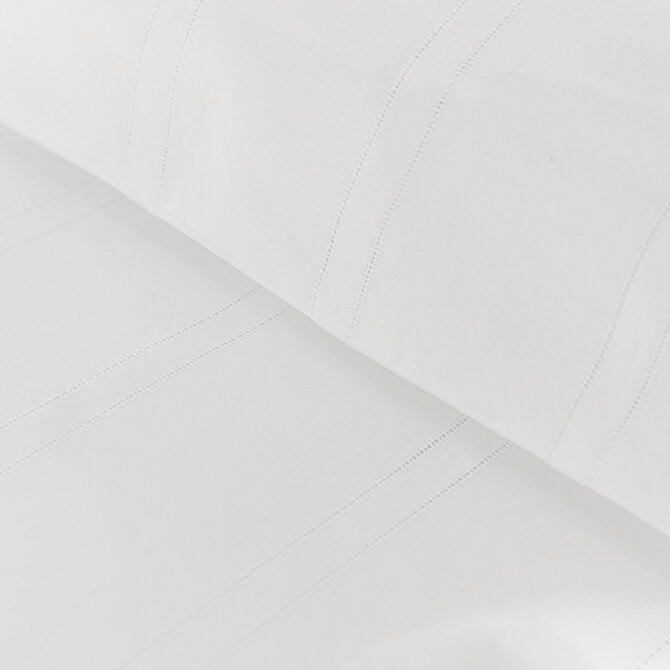 Dommelin Housse de Couette Ajour Stripes Percale 200TC Blanc 240x200/220 cm