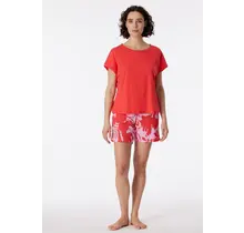 Schiesser Pyjama Court rouge 181245 36/S