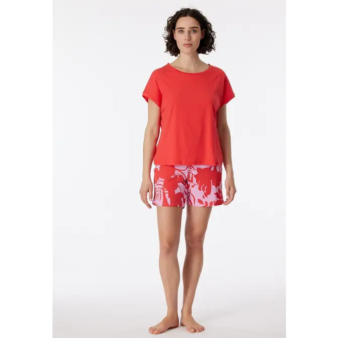 Schiesser Pyjama Court rouge 181245 38/M