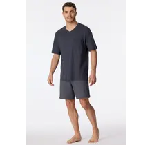Schiesser Pyjama Court anthracite 181153 56/XXL