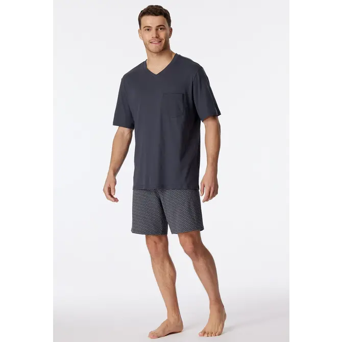 Schiesser Pyjama Court anthracite 181153 56/XXL