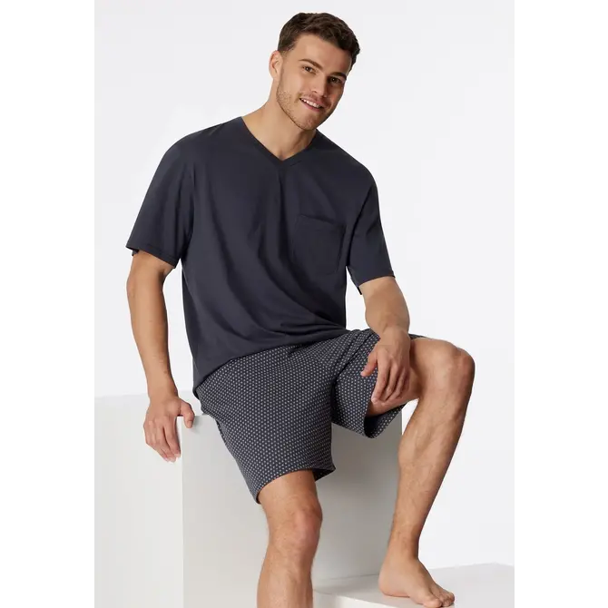 Schiesser Pyjama Court anthracite 181153 56/XXL