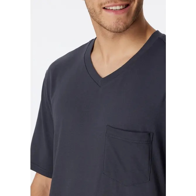 Schiesser Pyjama Court anthracite 181153 56/XXL