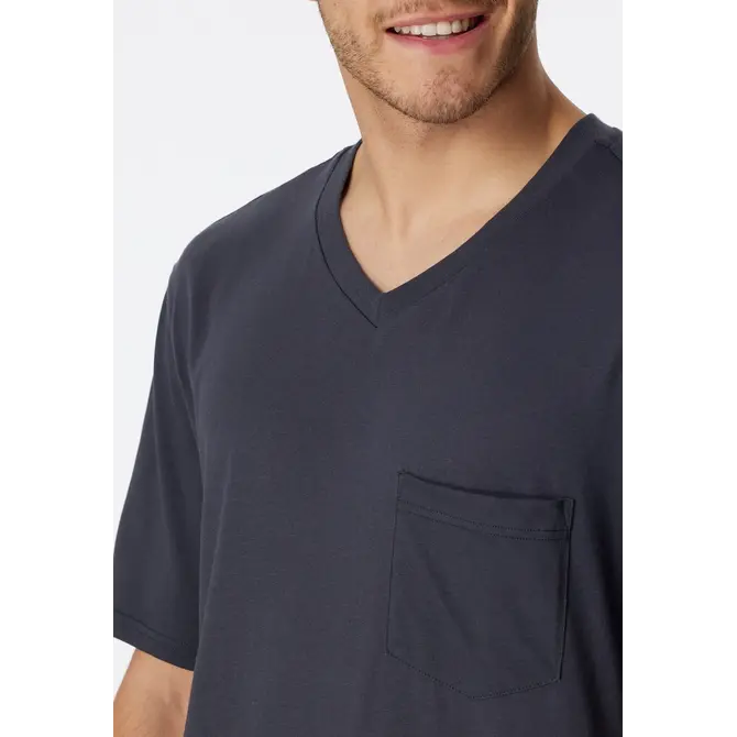 Schiesser Pyjama Court anthracite 181153 58/3XL