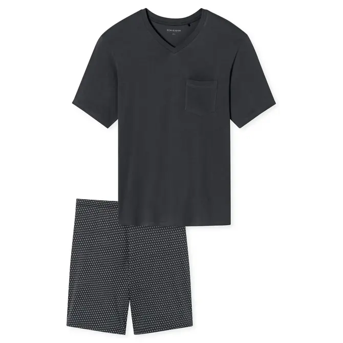 Schiesser Pyjama Short charcoal 181153 58/3XL
