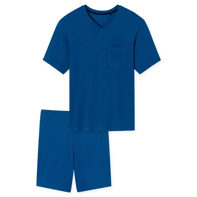 Schiesser Pyjama court bleu indigo 181153 48/S