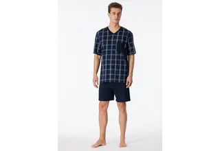 Schiesser Pyjama Short nightblue 181161 50/M