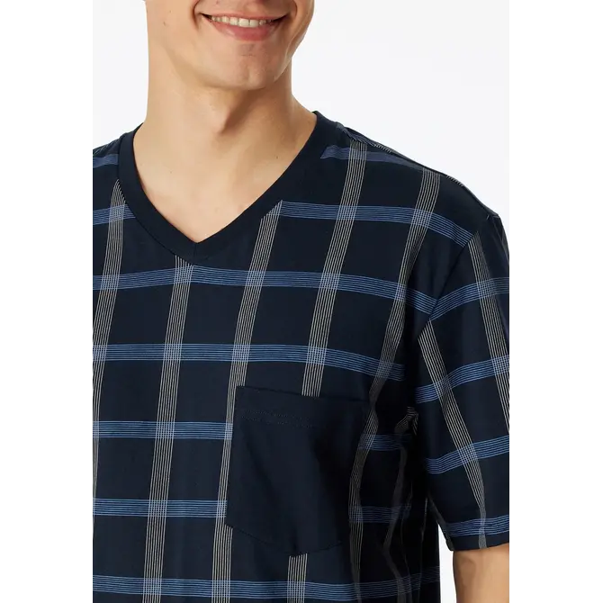 Schiesser Pyjama Short nightblue 181161 50/M