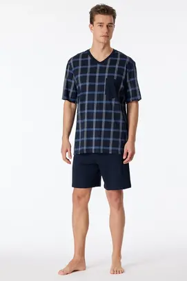 Schiesser Pyjama Short nightblue 181161 54/XL