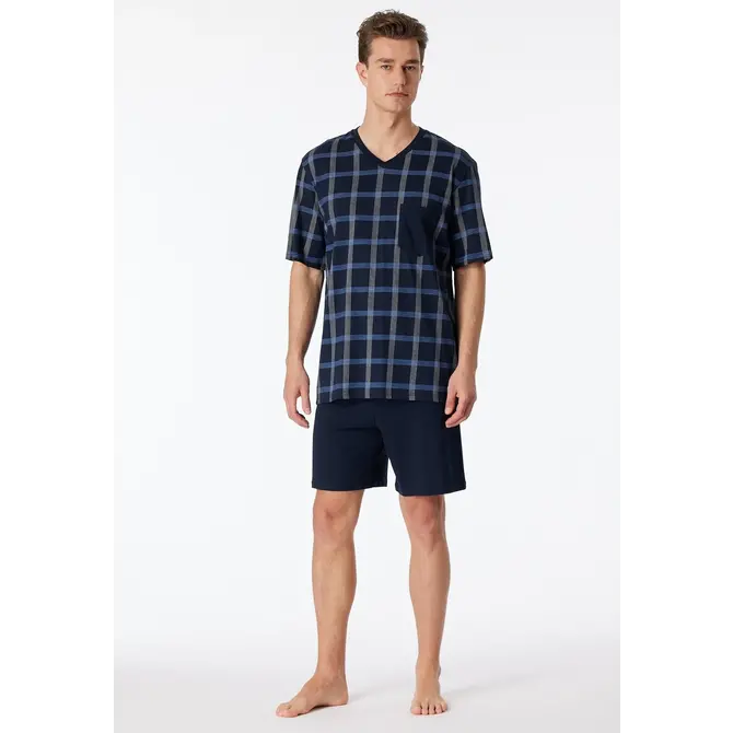 Schiesser Pyjama Short bleu nuit 181161 54/XL