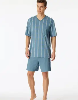 Schiesser Pyjama Short bluegrey 181161 54/XL