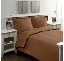 Housse de couette Papillon Rayures satinées Rouille