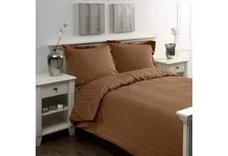 Housse de couette Papillon Rayures satinées Rouille