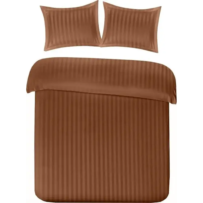 Housse de couette Papillon Rayures satinées Rouille