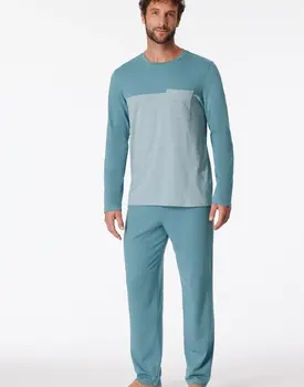 Schiesser Pyjama Long bluegrey 181170 56/XXL