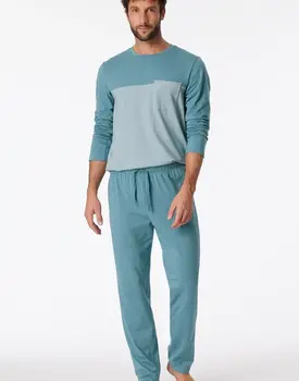 Schiesser Pyjama Long bluegrey 181170 56/XXL