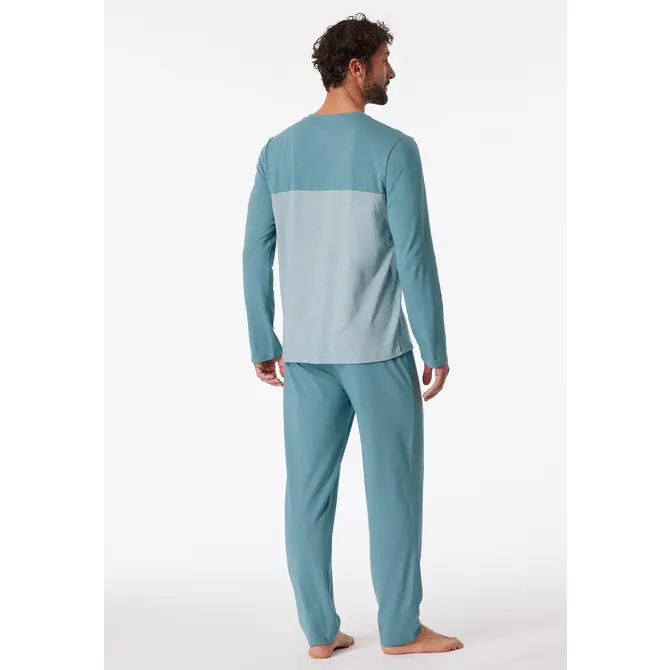Schiesser Pyjama Long bluegrey 181170 56/XXL