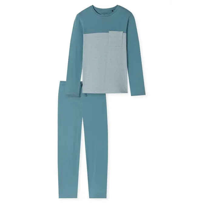 Schiesser Pyjama Long bluegrey 181170 56/XXL
