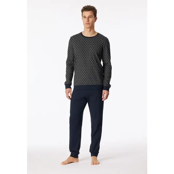 Schiesser Pyjama long bleu nuit 181172 48/S
