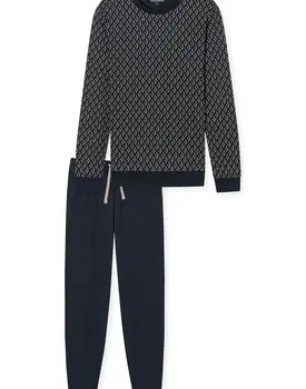 Schiesser Pyjama Long nightblue 181172 48/S