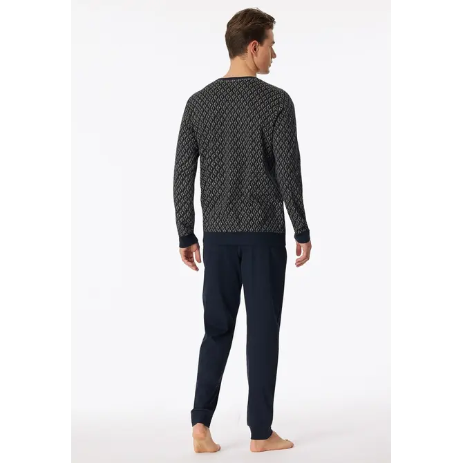 Schiesser Pyjama Long nightblue 181172 50/M