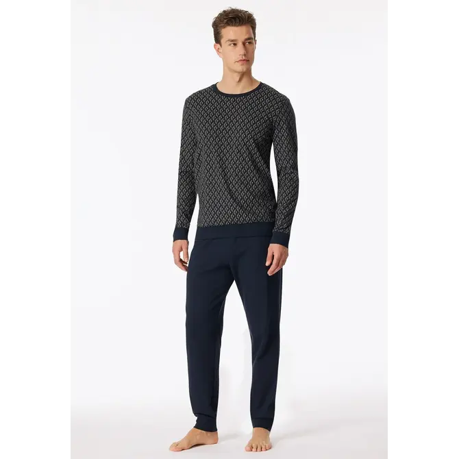 Schiesser Pyjama Long nightblue 181172 50/M