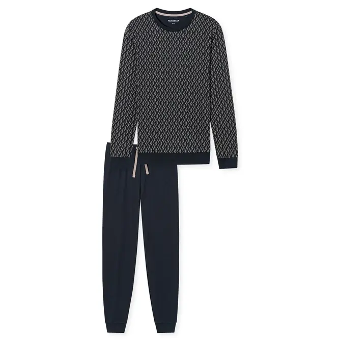 Schiesser Pyjama Long nightblue 181172 50/M