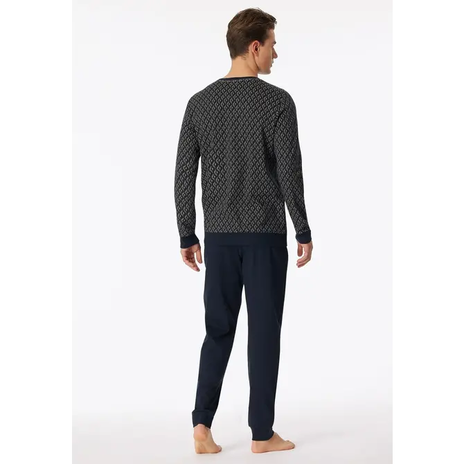 Schiesser Pyjama Long nightblue 181172 54/XL