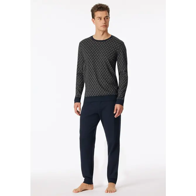Schiesser Pyjama Long nightblue 181172 56/XXL