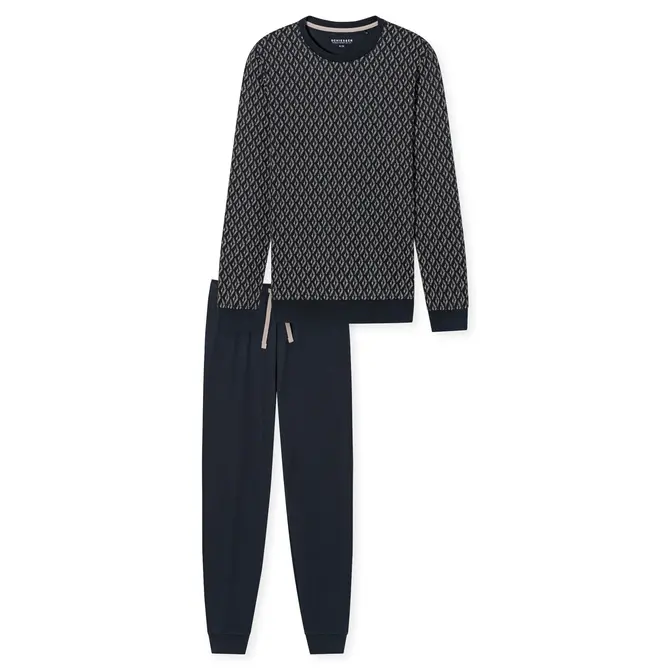 Schiesser Pyjama Long nightblue 181172 56/XXL
