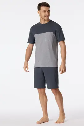 Schiesser Pyjama Short charcoal 181167 56/XXL