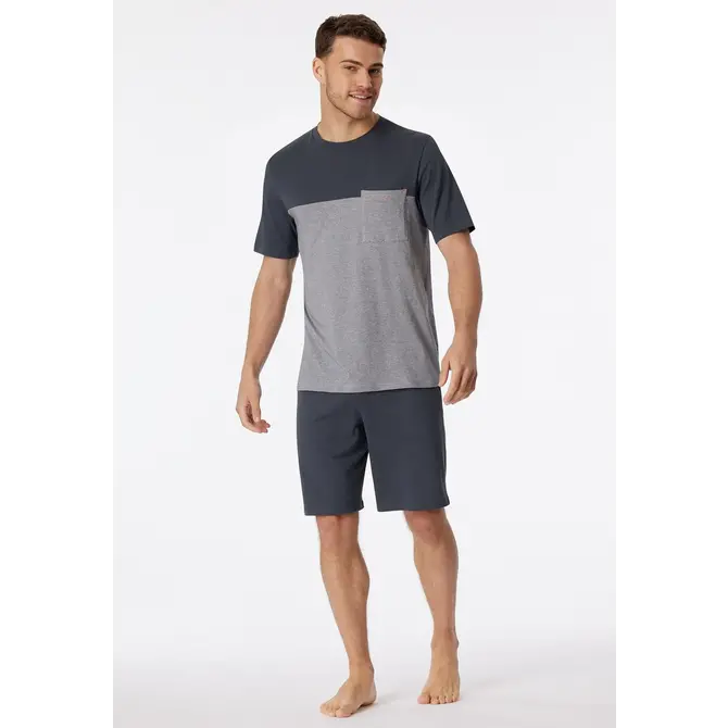 Schiesser Pyjama Court anthracite 181167 56/XXL