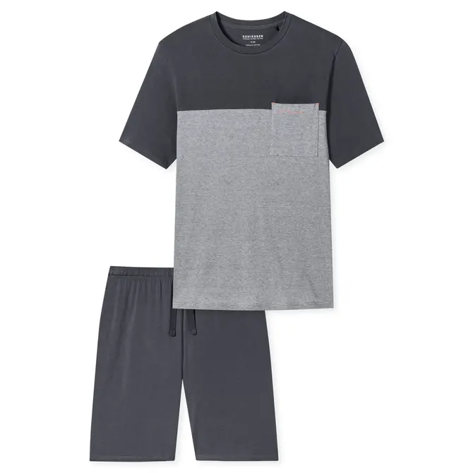 Schiesser Pyjama Court anthracite 181167 56/XXL